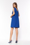 Chabrowa sukienka z szarfą S198 Blue - Nife - 44 Chabrowa sukienka z szarfą S198 Blue - Nife - 44
