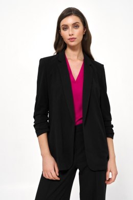 Czarna marynarka bez zapięcia Z49 Black - Nife - 36