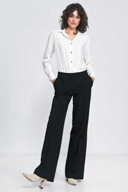 Czarne spodnie typu wide leg SD81 Black - Nife - 36