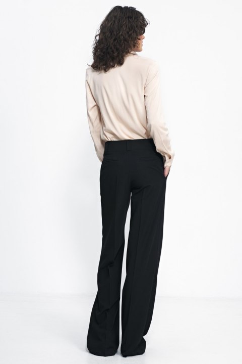 Czarne spodnie typu wide leg SD81 Black - Nife - 40 Czarne spodnie typu wide leg SD81 Black - Nife - 40