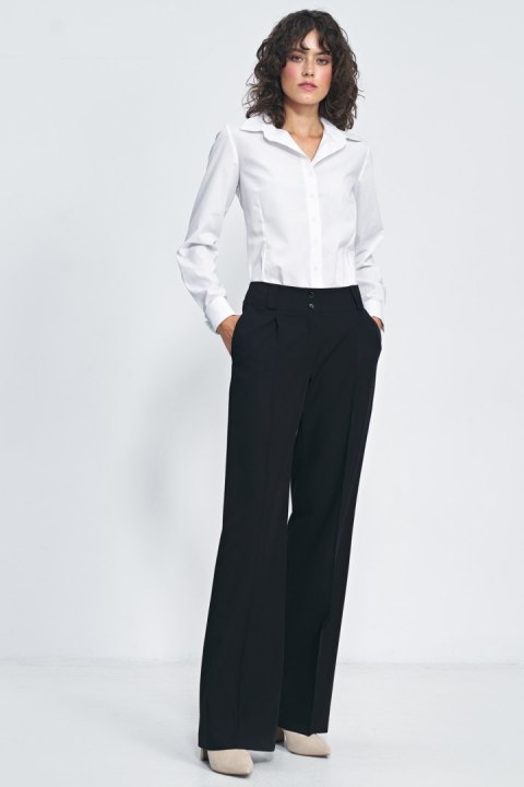 Czarne spodnie typu wide leg SD81 Black - Nife - 40 Czarne spodnie typu wide leg SD81 Black - Nife - 40