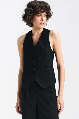 Kamizelka klasyczna lniana KA05 Black - Nife - 42
