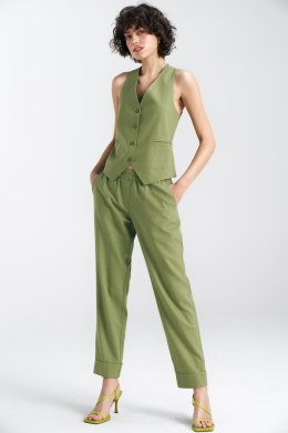 Kamizelka klasyczna lniana KA05 Green - Nife - 36