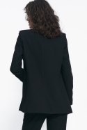 Klasyczny niezapinany czarny żakiet Z51 Black - Nife - 36 Klasyczny niezapinany czarny żakiet Z51 Black - Nife - 36