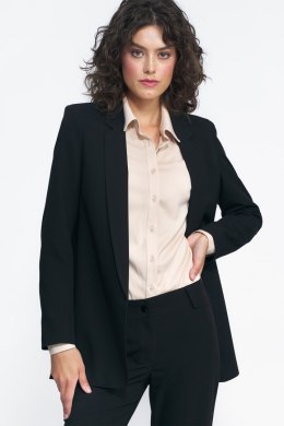 Klasyczny niezapinany czarny żakiet Z51 Black - Nife - 44