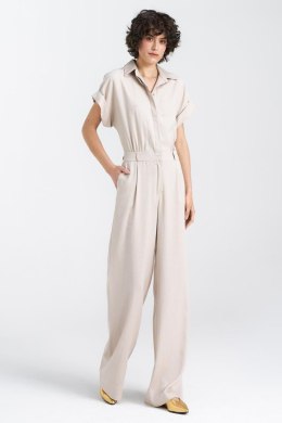 Kombinezon lniany KM34 Beige - Nife - 42