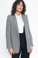 Niezapinany żakiet w czarną jodełkę Z53 Black - Nife - 38 Niezapinany żakiet w czarną jodełkę Z53 Black - Nife - 38