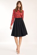 Spódnica midi z paskiem w kolorze czarnym SP63 Black - Nife - 42