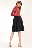 Spódnica midi z paskiem w kolorze czarnym SP63 Black - Nife - 44