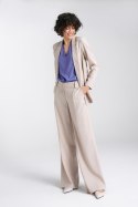Spodnie lniane wide leg SD85 Beige - Nife - 36 Spodnie lniane wide leg SD85 Beige - Nife - 36