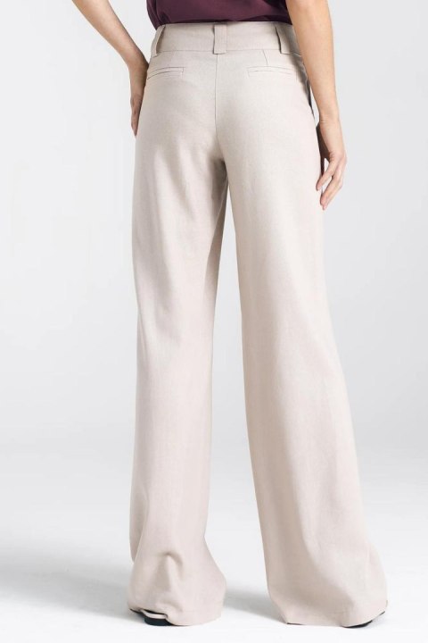 Spodnie lniane wide leg SD85 Beige - Nife - 36 Spodnie lniane wide leg SD85 Beige - Nife - 36