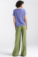 Spodnie lniane wide leg SD85 Green - Nife - 42 Spodnie lniane wide leg SD85 Green - Nife - 42
