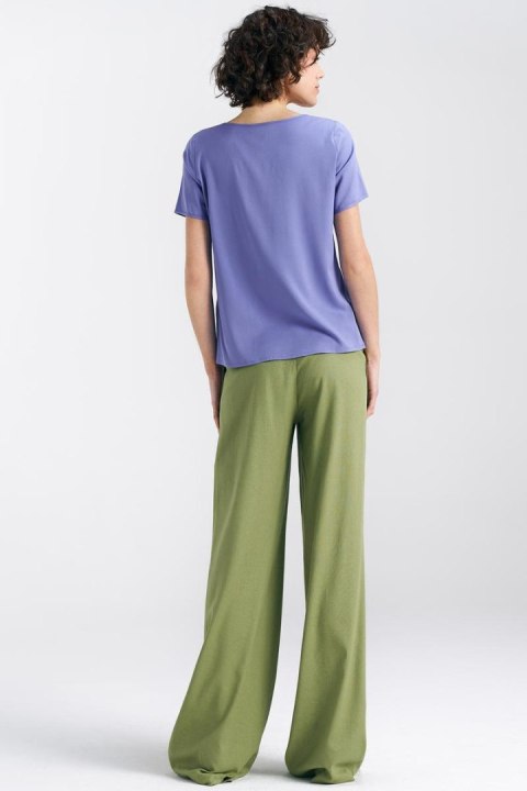 Spodnie lniane wide leg SD85 Green - Nife - 42 Spodnie lniane wide leg SD85 Green - Nife - 42