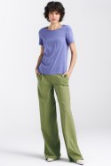 Spodnie lniane wide leg SD85 Green - Nife - 42 Spodnie lniane wide leg SD85 Green - Nife - 42