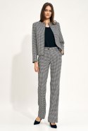 Spodnie typu flare w pepitkę SD73 Pepitka - Nife - 38 Spodnie typu flare w pepitkę SD73 Pepitka - Nife - 38