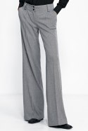 Spodnie wide leg w czarną jodełkę SD82 Black - Nife - 40 Spodnie wide leg w czarną jodełkę SD82 Black - Nife - 40