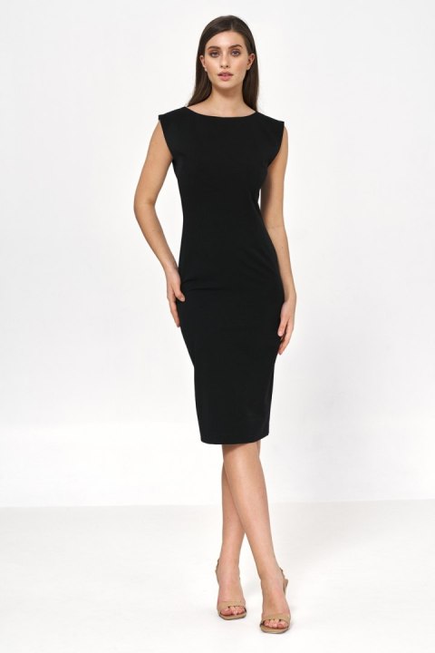 Sukienka Czarna sukienka o ołówkowym fasonie S220 Black - Nife - 34 Sukienka Czarna sukienka o ołówkowym fasonie S220 Black - Nife - 34