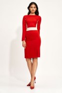 Sukienka Dopasowana czerwona sukienka S207 Red - Nife - 36 Sukienka Dopasowana czerwona sukienka S207 Red - Nife - 36