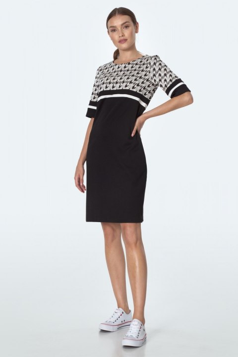 Sukienka Prosta sukienka z kieszeniami we wzór S161 Pepitko - Nife - 36