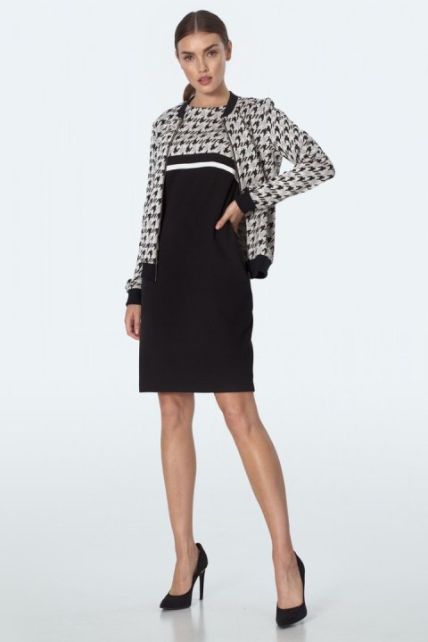 Sukienka Prosta sukienka z kieszeniami we wzór S161 Pepitko - Nife - 36