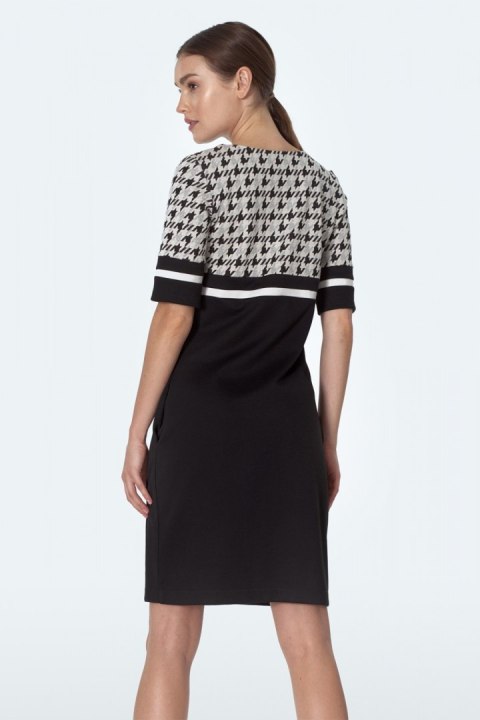 Sukienka Prosta sukienka z kieszeniami we wzór S161 Pepitko - Nife - 36