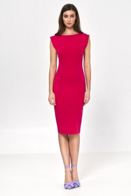 Sukienka Różowa sukienka o ołówkowym fasonie S220 Pink - Nife - 40