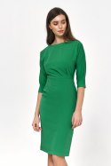 Sukienka Zielona sukienka z asymetrycznymi draperiami S218 Green - Nife - 42 Sukienka Zielona sukienka z asymetrycznymi draperiami S218 Green - Nife - 42