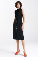 Sukienka bez rękawów zapinana na napy S236 Black - Nife - 38
