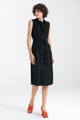Sukienka bez rękawów zapinana na napy S236 Black - Nife - 44