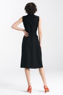 Sukienka bez rękawów zapinana na napy S236 Black - Nife - 44 Sukienka bez rękawów zapinana na napy S236 Black - Nife - 44