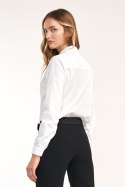 Taliowana biała koszula K61 White - Nife - 42