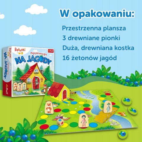 Gra planszowa rodzinna moja pierwsza gra Na Jagody bobaski miś Trefl 02063 Gra planszowa rodzinna moja pierwsza gra Na Jagody bobaski miś Trefl 02063