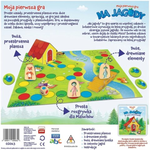 Gra planszowa rodzinna moja pierwsza gra Na Jagody bobaski miś Trefl 02063 Gra planszowa rodzinna moja pierwsza gra Na Jagody bobaski miś Trefl 02063