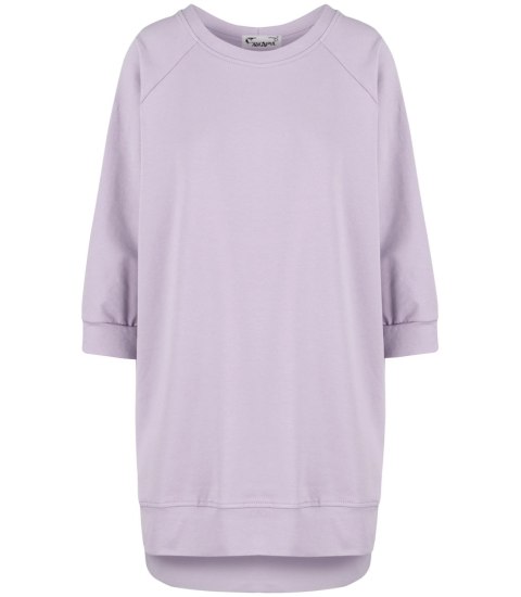 Dresowa sportowa bluza sukienka tunika bawełna ADRIANA (Fioletowy)