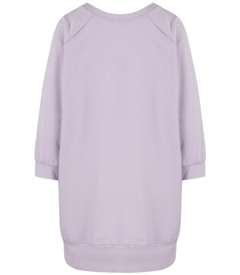 Dresowa sportowa bluza sukienka tunika bawełna ADRIANA (Fioletowy)