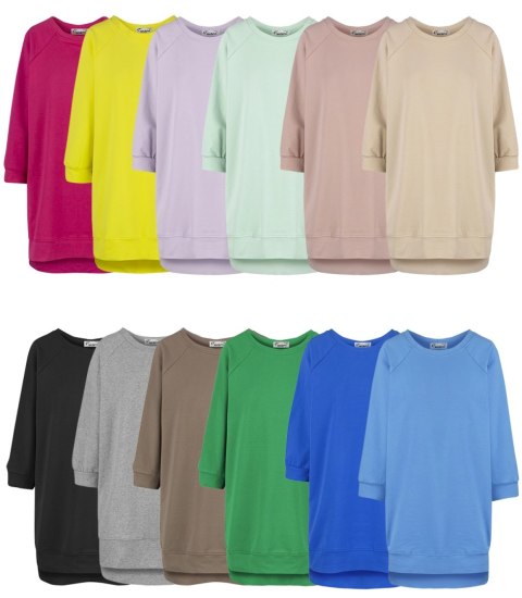 Dresowa sportowa bluza sukienka tunika bawełna ADRIANA (Fioletowy)