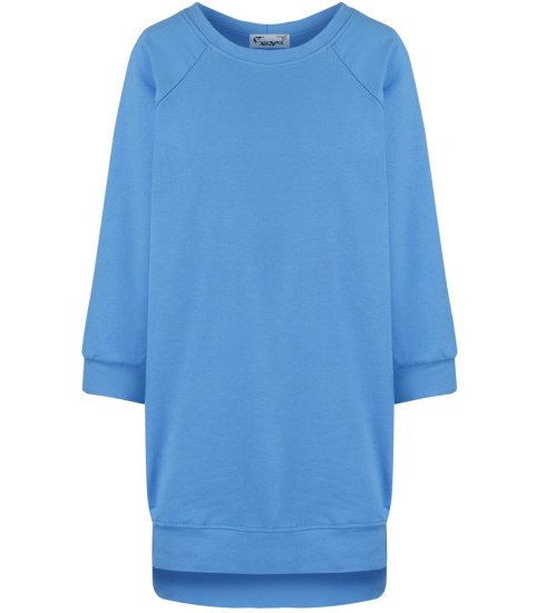 Dresowa sportowa bluza sukienka tunika bawełna ADRIANA (Niebieski) Dresowa sportowa bluza sukienka tunika bawełna ADRIANA (Niebieski)
