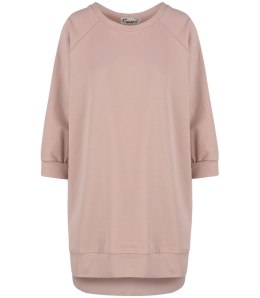 Dresowa sportowa bluza sukienka tunika bawełna ADRIANA (Różowy)