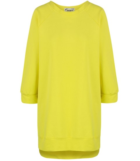Dresowa sportowa bluza sukienka tunika bawełna ADRIANA (Żółty)