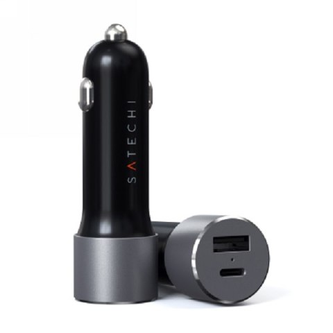 Ładowarka samochodowa SATECHI 1x USB Typ A Czarno-szary ST-TCPDCCM Ładowarka samochodowa SATECHI 1x USB Typ A Czarno-szary ST-TCPDCCM