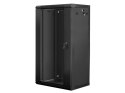 Szafa instalacyjna wisząca 19'' 22U 600X450mm czarna (drzwi szklane) Szafa instalacyjna wisząca 19'' 22U 600X450mm czarna (drzwi szklane)