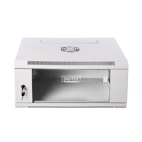 Szafa krosowa wisząca n/dz 19" 6U S/600 G/450 szary, drzwi szklane, zdejmowane panele boczne Szafa krosowa wisząca n/dz 19" 6U S/600 G/450 szary, drzwi szklane, zdejmowane panele boczne