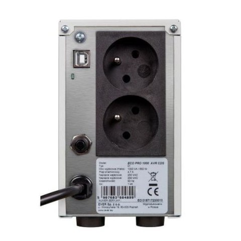 Zasilacz awaryjny EVER Eco Pro 1000 AVR W/EAVRTO-001K00/00 1000VA Zasilacz awaryjny EVER Eco Pro 1000 AVR W/EAVRTO-001K00/00 1000VA