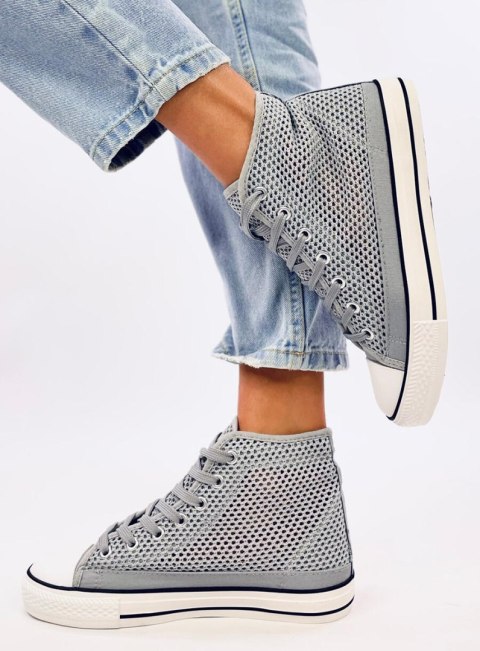 Ażurowe trampki za kostkę MOUSSE GREY - 39 Ażurowe trampki za kostkę MOUSSE GREY - 39