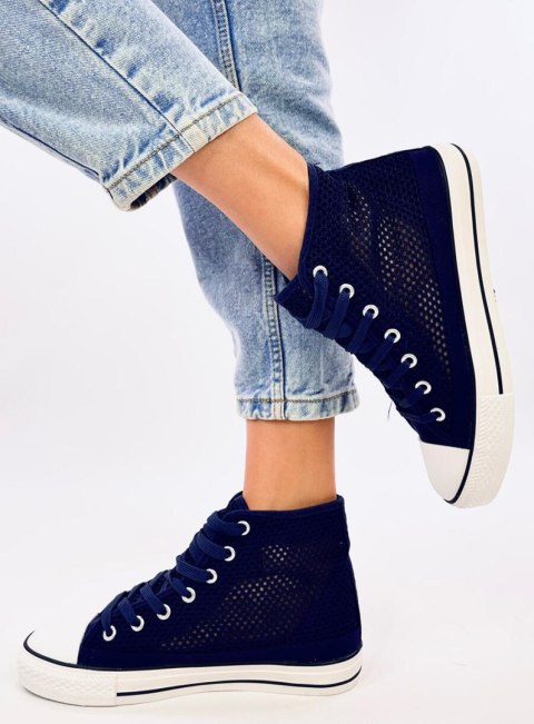 Ażurowe trampki za kostkę MOUSSE NAVY - 37 Ażurowe trampki za kostkę MOUSSE NAVY - 37