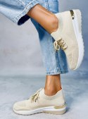 Buty sportowe skarpetkowe WELO BEIGE - 39 Buty sportowe skarpetkowe WELO BEIGE - 39