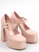 Czółenka na platformie licowe LOIT BEIGE - 37 Czółenka na platformie licowe LOIT BEIGE - 37