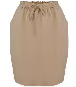 Dresowa spódnica gumka w pasie kieszenie (Beżowy)