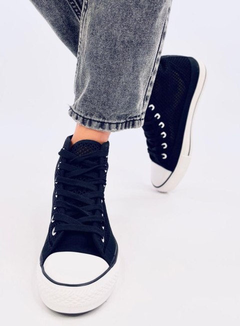 Ażurowe trampki za kostkę MOUSSE BLACK - 36 Ażurowe trampki za kostkę MOUSSE BLACK - 36