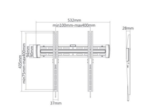 Uchwyt do TV MACLEAN BRACKETS MC-643 (nośność 30kg /32 - 55 cali) Uchwyt do TV MACLEAN BRACKETS MC-643 (nośność 30kg /32 - 55 cali)